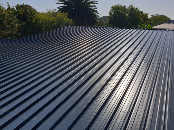 Close view of new corrugated roof sheeting