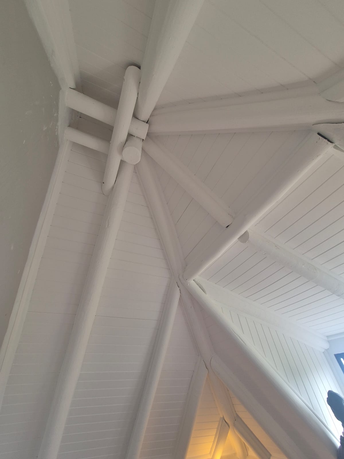 Freshly finished white ceiling structure